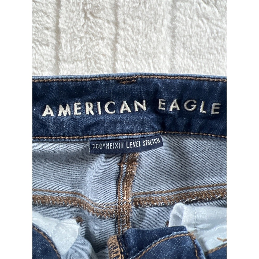 American Eagle Size 2 Short‎ 360 Next Level Stretch Hi-Rise Jegging Distressed - Picture 4 of 10